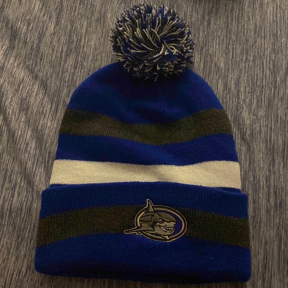 Suffolk County Community Sharks knit beanie